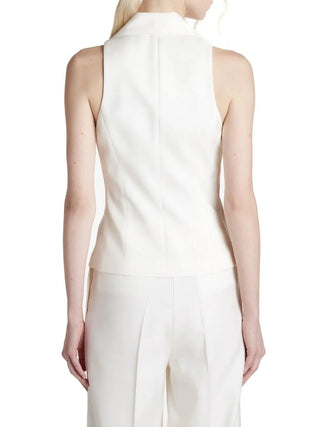 smanicato, collo camicia, c/maxi bottoni oro