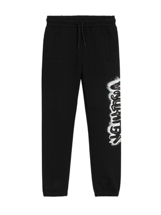 Disclaimer pantaloni joggers bambino con logo nero 58618 NERO DISCLAIMER