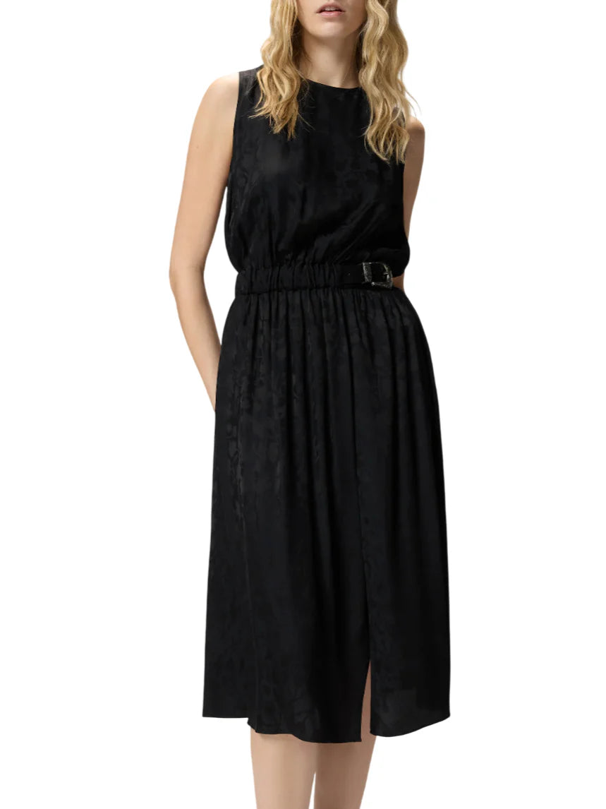 Pinko abito midi Caserta in fantasia floreale con cinta nero