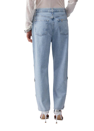 Liu Jo jeans gamba dritta con applicazioni gioiello lavaggio chiaro