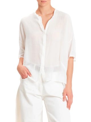 Vicolo camicia donna misto seta bianco latte TAB0670 LATTE VICOLO 