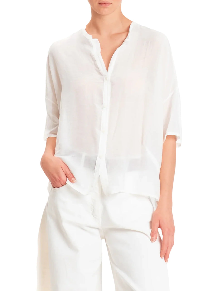 Vicolo camicia donna misto seta bianco latte