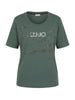 Liu Jo T-shirt manica corta donna con strass verde salvia