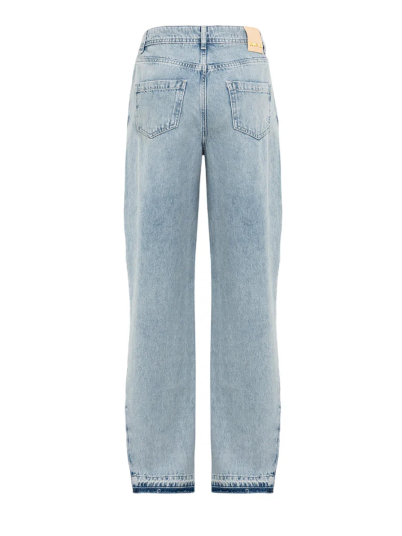 Blugirl jeans wide leg con pizzo lavaggio chiaro