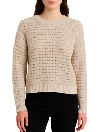 Yes Zee maglia misto lana con dettagli lurex beige oro M082-IZ00 0222 YES-ZEE