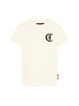Just Cavalli T-shirt manica corta con logo unisex panna