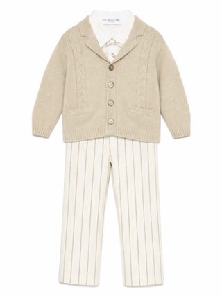 Colori Chiari completo elegante neonato con cardigan beige bianco