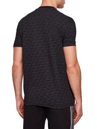 Dsquared2 T-shirt uomo manica corta logo all over nero
