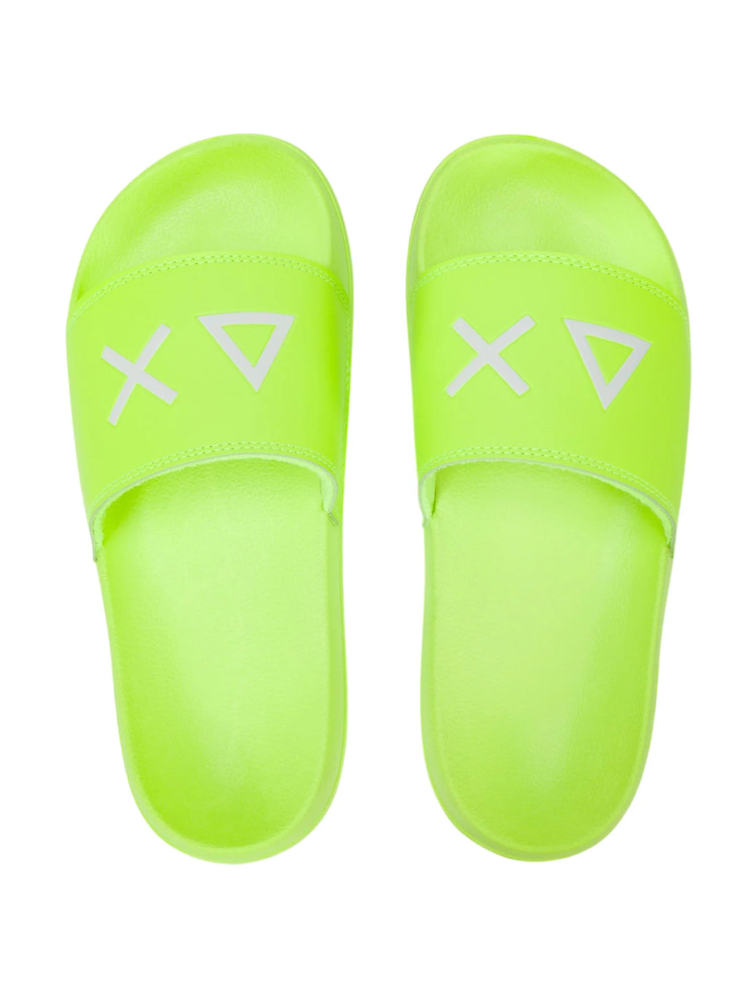 Sun68 ciabatte donna in gomma con logo verde fluo