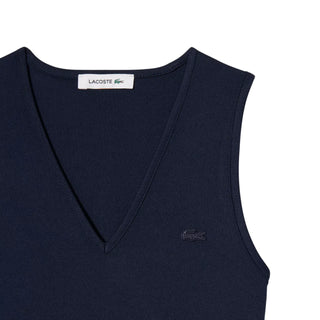Lacoste abito lungo smanicato plissè blu