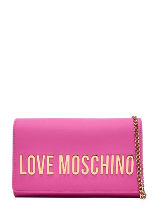 Love Moschino borsa a tracolla con placca logo fucsia oro