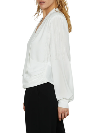 Relish blusa Santorini con frange bianco latte SANTORINI 1101 RELISH 