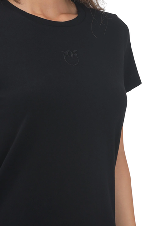 Pinko T-shirt manica corta Bussolotto con logo nero 100355-A2RD Z99 PINKO