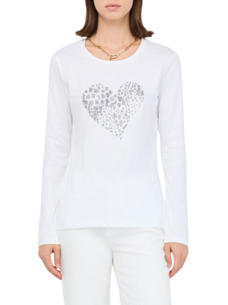 Liu Jo T-shirt manica lunga con logo strass bianco UF5282JS923 P9003 LIU JO 