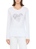 Liu Jo T-shirt manica lunga con logo strass bianco