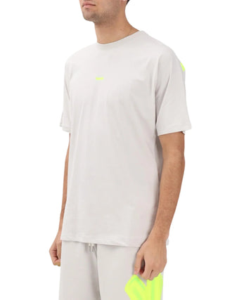 Disclaimer T-shirt uomo manica corta stampa logo grigio chiaro