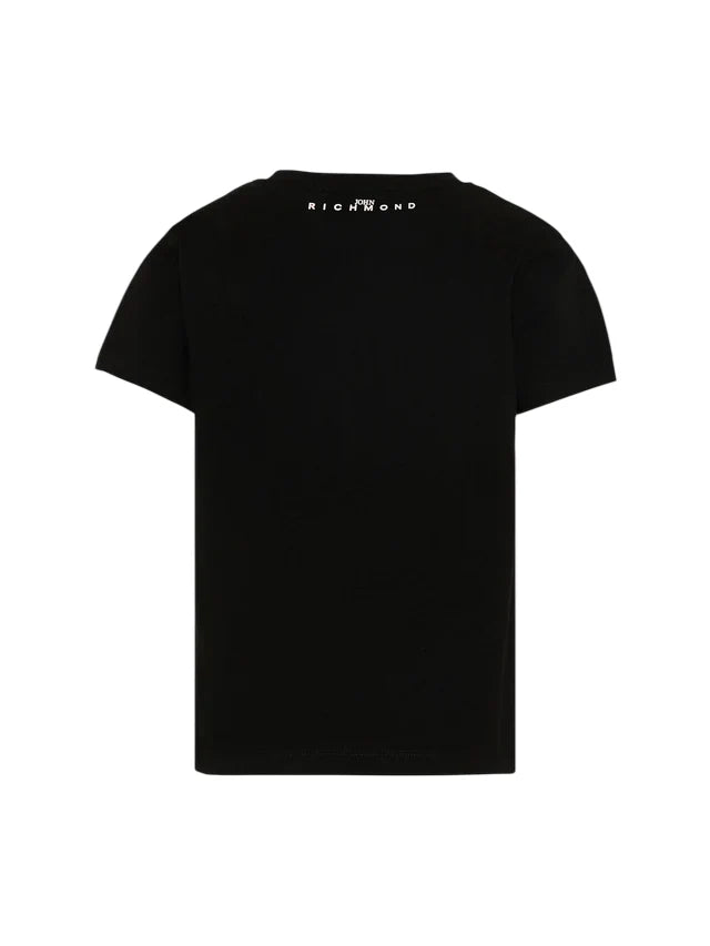 John Richmond T-shirt bambino Mapel con logo nero