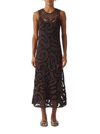 Pinko abito midi Bufera crochet marrone