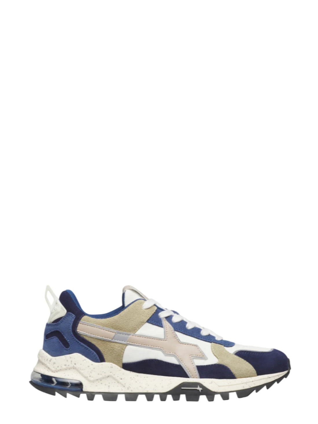 W6yz sneakers uomo Breeze in suede e tessuto tecnico blu verde