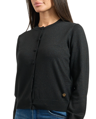 Yes Zee cardigan donna in lurex nero M001-BL00 0801 YES-ZEE 