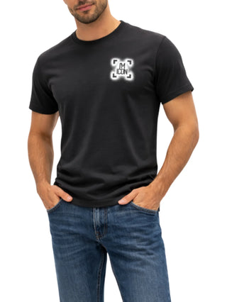 Icon T-shirt manica corta stampa logo nero