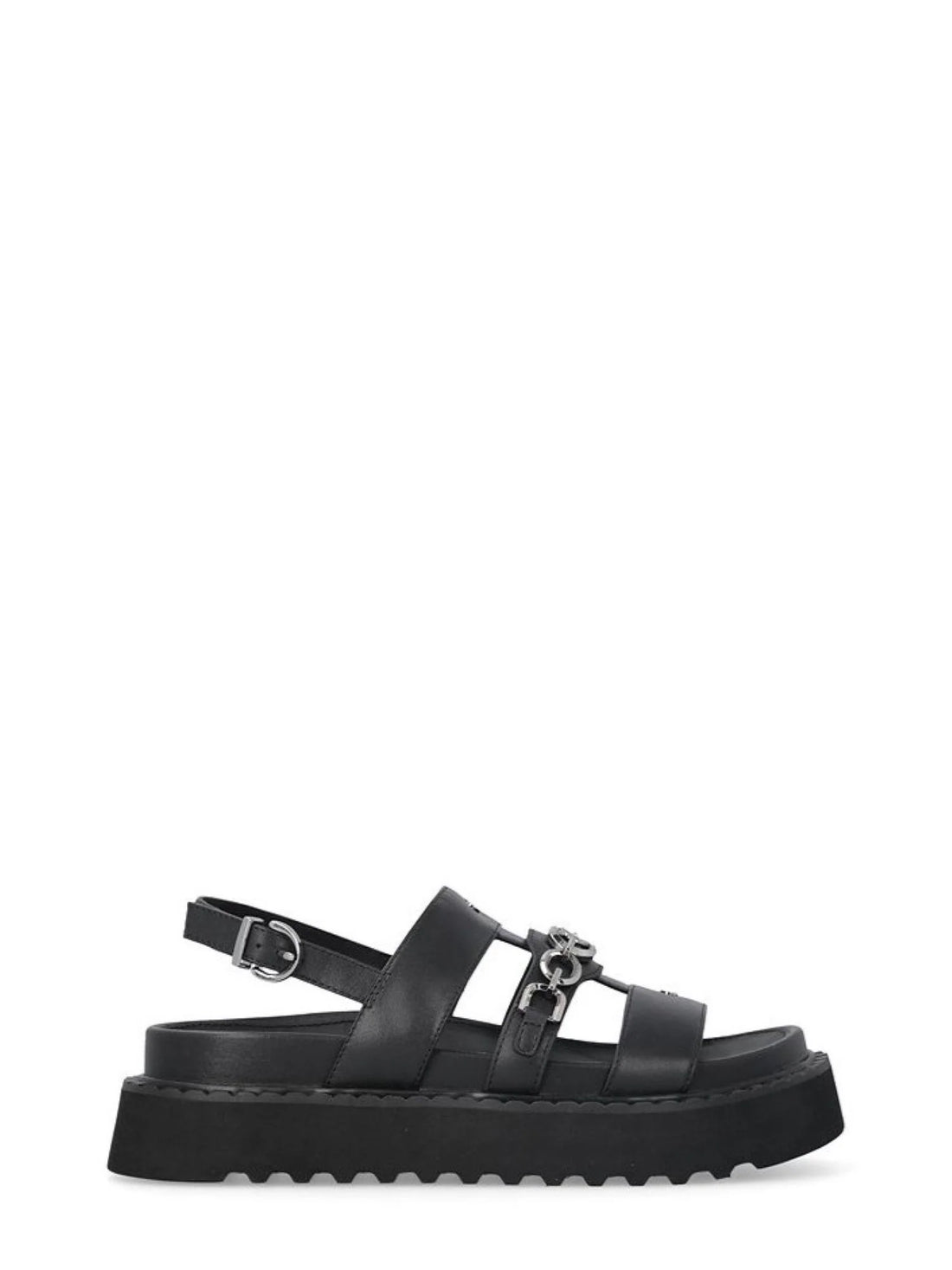 Pinko sandali Kate con fascette in pelle nero