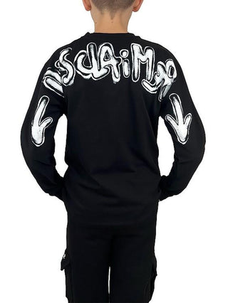 Disclaimer T-shirt manica lunga bambino nero 58607 NERO-ST.BIANCA DISCLAIMER