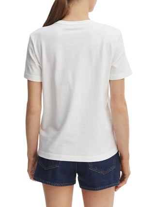 Calvin Klein Jeans T-shirt manica corta donna in jersey bianco