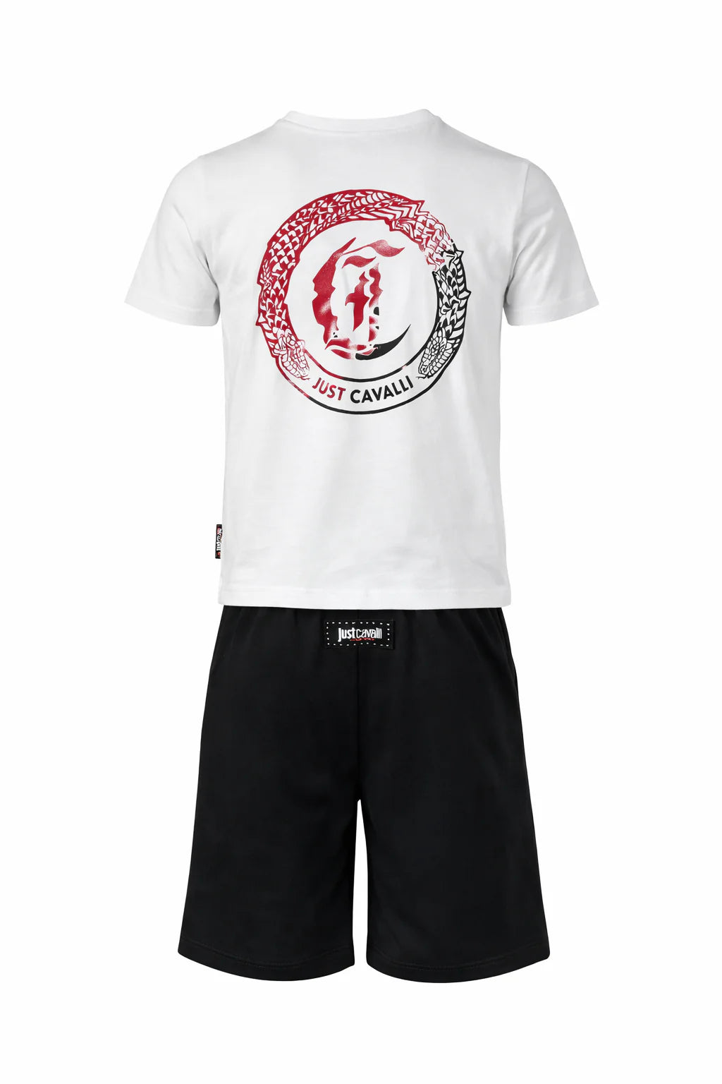 Just Cavalli completo bambino T-shirt e bermuda panna nero