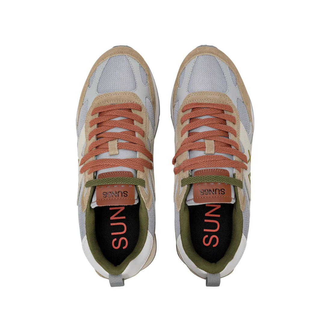 Sun68 sneakers uomo Jaki Outdoor in suede e mesh beige marrone