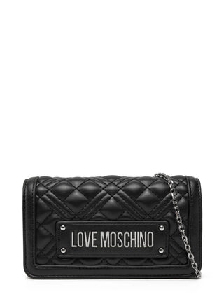 Love Moschino borsa in ecopelle trapuntata nero argento