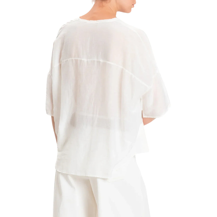 Vicolo camicia donna misto seta bianco latte