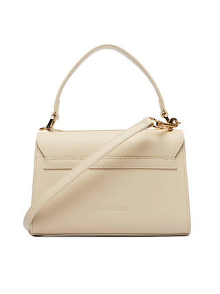 Love Moschino borsa a mano con placca logo Heart ecrù