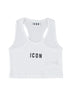 Icon top crop bambina con logo bianco