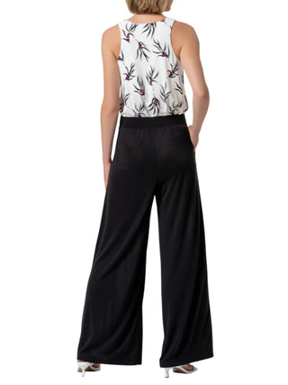 Surkana pantalone wide leg donna misto modal nero