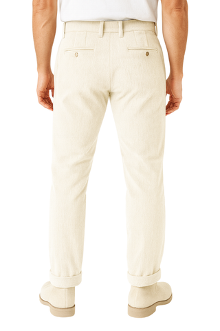Le Braghe pantaloni uomo in velluto millerighe panna P395-2521 PANNA Le Braghe