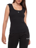 Pinko top Tenace a costine con logo nero