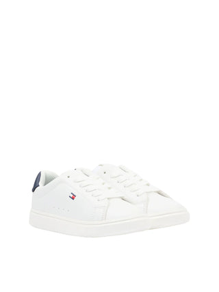 Tommy Hilfiger sneakers bambino in ecopelle bianco