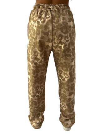 Disclaimer pantaloni joggers donna fantasia animalier beige 55165 MACULATO DISCLAIMER