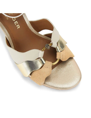 Kurt Geiger sandali alti Sun Wave con fascette beige oro