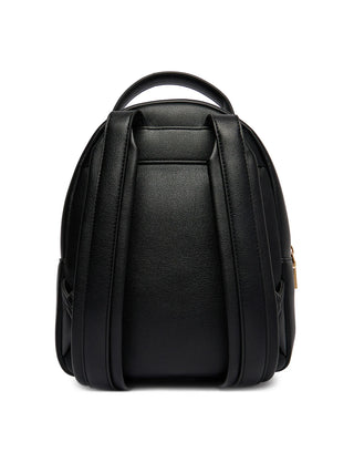 Love Moschino zaino donna in ecopelle con tasca nero oro