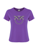 Pinko T-shirt Quentin con logo gioiello viola