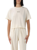 Disclaimer T-shirt crop manica corta beige chiaro