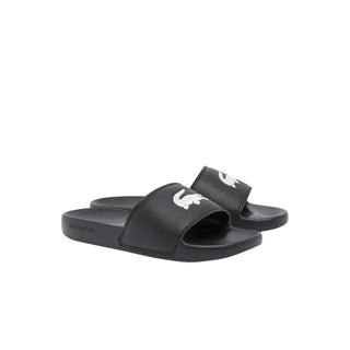 Lacoste ciabatte donna in gomma con coccodrillo iconico nero