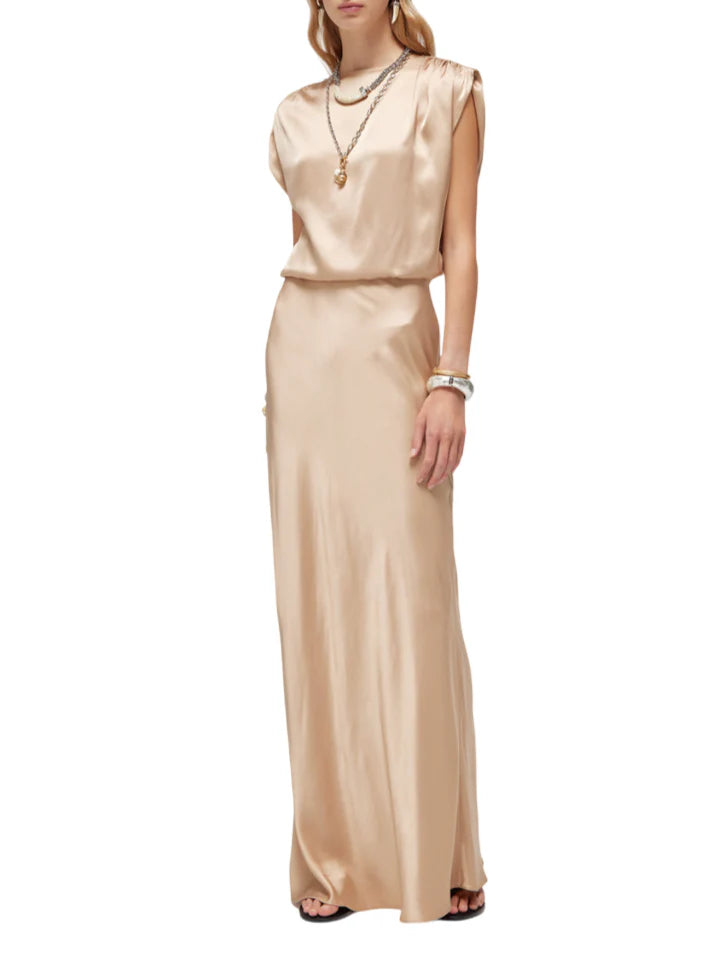 Blugirl gonna lunga in raso beige