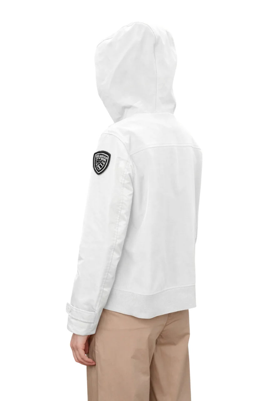 Blauer giubbino leggero Marcella con cappuccio bianco