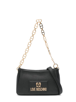 Love Moschino borsa a spalla in ecopelle martellata nero