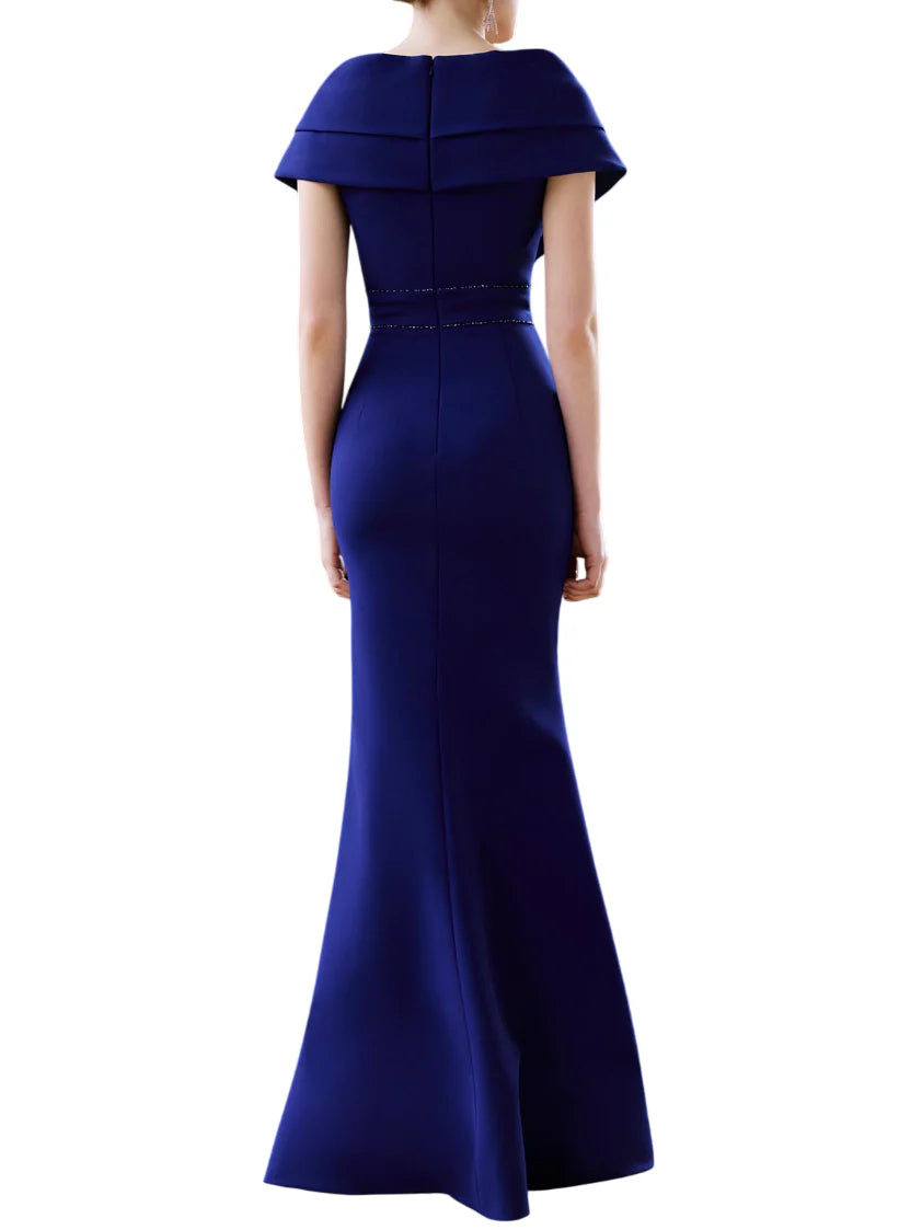 Couture Club abito da cerimonia con scollo a portafoglio blu