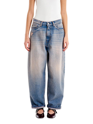 Vicolo jeans Laila Ballon con strappi lavaggio blu