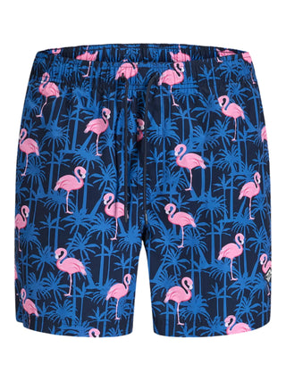 Jack&Jones boxer mare uomo con stampe fenicotteri blu rosa